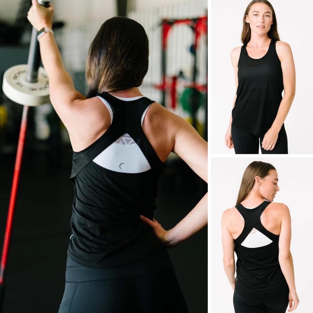 ZYIA Black Vented Open Back Tank Top RC Large NWT 1010